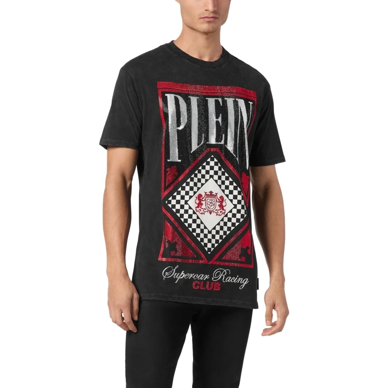 Philipp Plein T-Shirt T-Shirt Racing Mit Schmucksteinen schwarz(Image 8)
