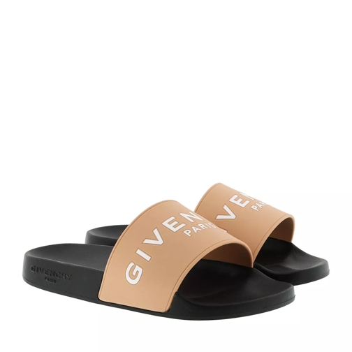 Givenchy Rubber Slides Sandals Nude Slip-in skor