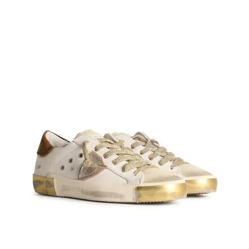 Philippe Model Prsx' White Leather Sneakers White lage-top sneaker