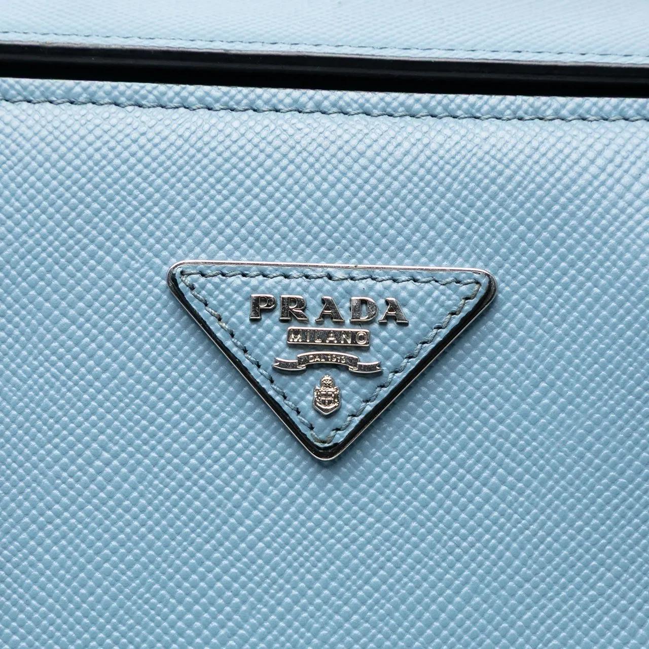 Thumbnail - Prada Hobo Bags - Saffiano Cuir Turnlock Twin Satchel - Gr. unisize - in Blau - für Damen