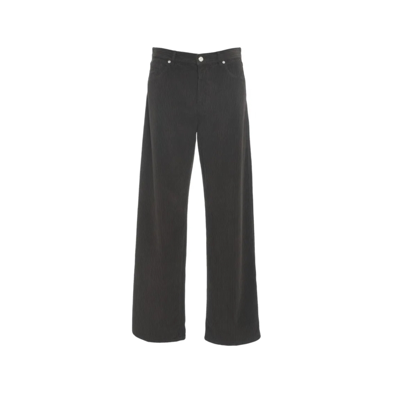 Nine In The Morning Jeans Wide-Leg Corduroy Trousers With Five-Pocket Design Black