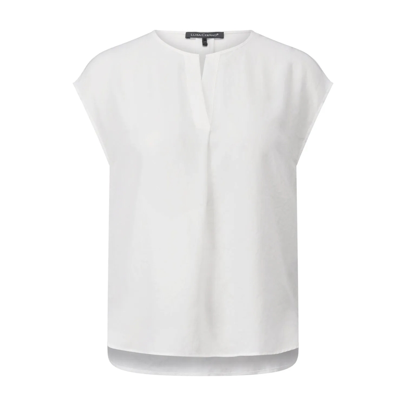 Luisa Cerano Bluse Ärmelloses Blusenshirt Weiß