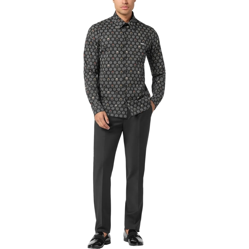 Philipp Plein Hemd Hemd Sugar Daddy Cut Ls Monogram schwarz(Image 4)