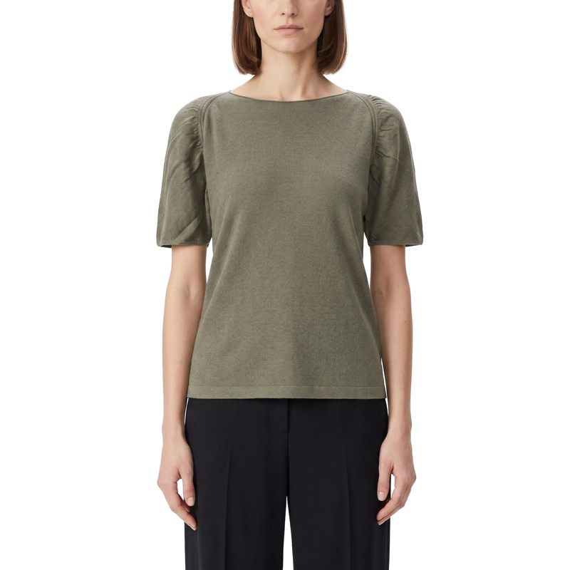 Luisa Cerano Pull Kurzarmpullover aus Leinen grün(Image 2)