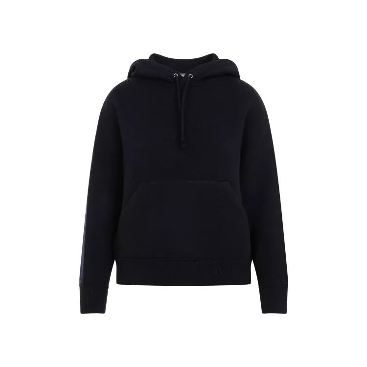 Bottega Veneta - Navy Cashmere Hoodie - Größe S - blau