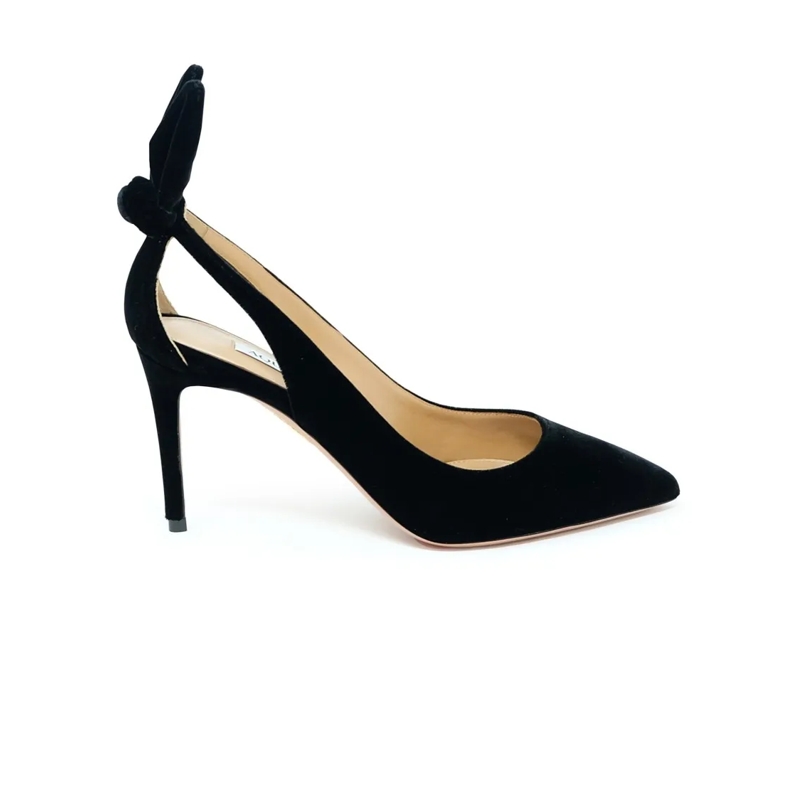 Aquazzura Pumps Black Velvet Bow Tie Pump Black