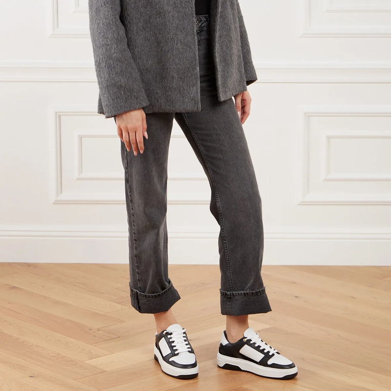 Nubikk Low-Top-Sneaker Basket Court (L) Black Leather-White(Image 2)