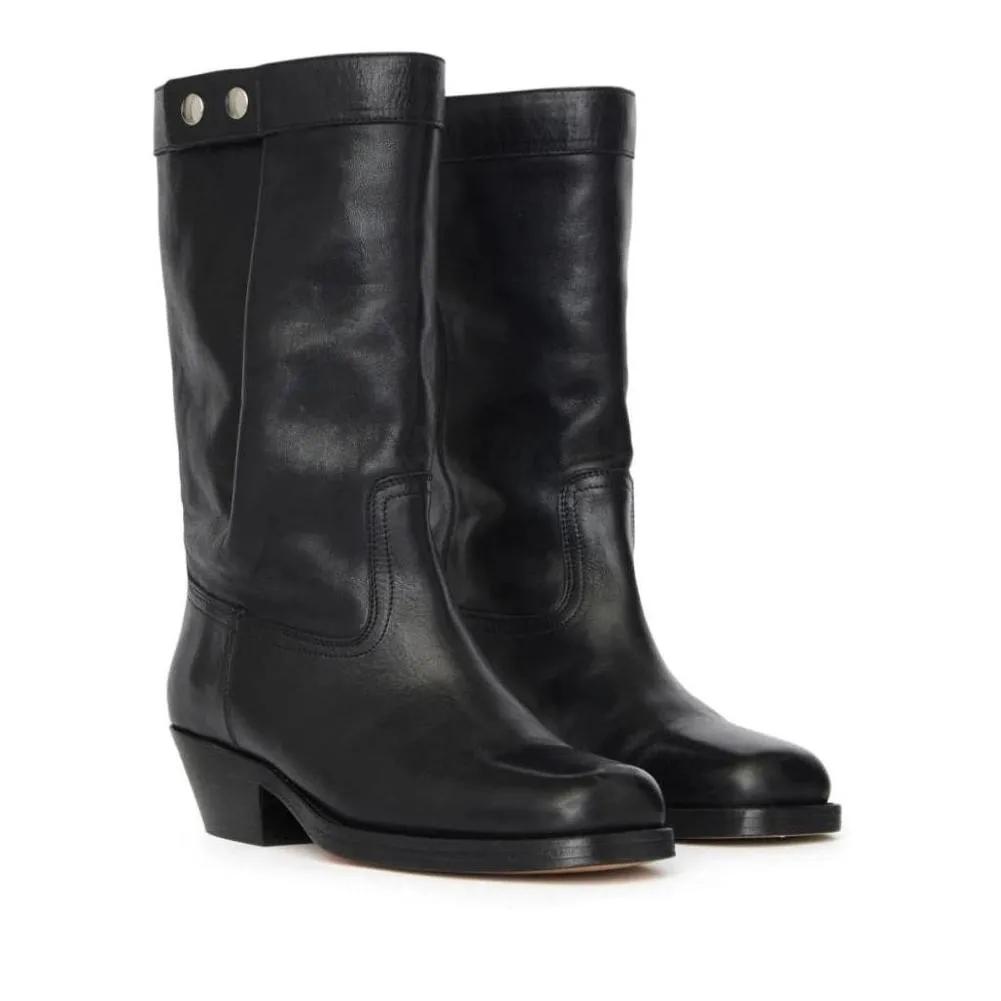 Isabel Marant Stiefel - Black Leather Boots - Gr. 37 (EU) - in Schwarz - für Damen