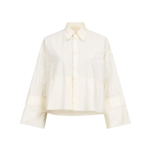 MM6 Maison Margiela Hemden Ivory Long-Sleeved Cotton Shirt White