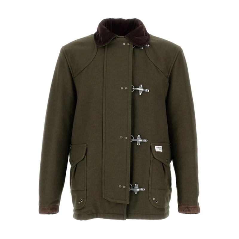 Fay Manteaux de tanche Short Coat With 4 Side Hooks Green