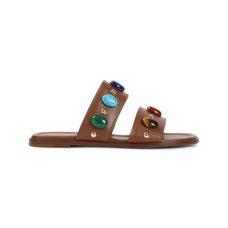 Gianvito Rossi Sandales Flat Brown Sandals Brown
