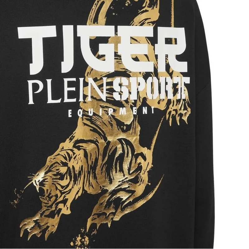 Plein Sport Sweatshirt Hoodie Tiger Tokyo schwarz