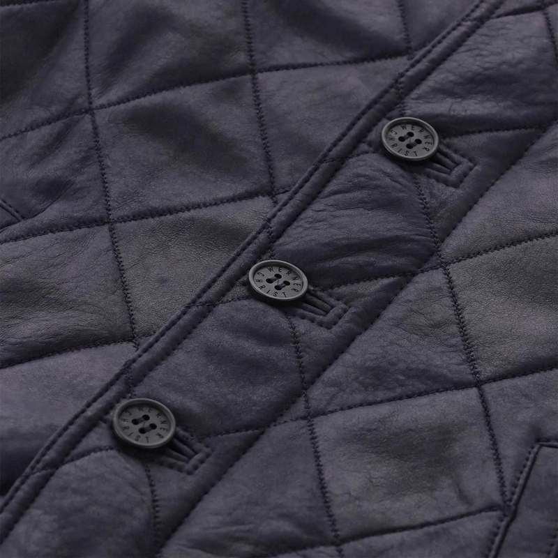 Werner Christ Übergangsjacke Lederjacke David Dunkelblau(Image 6)