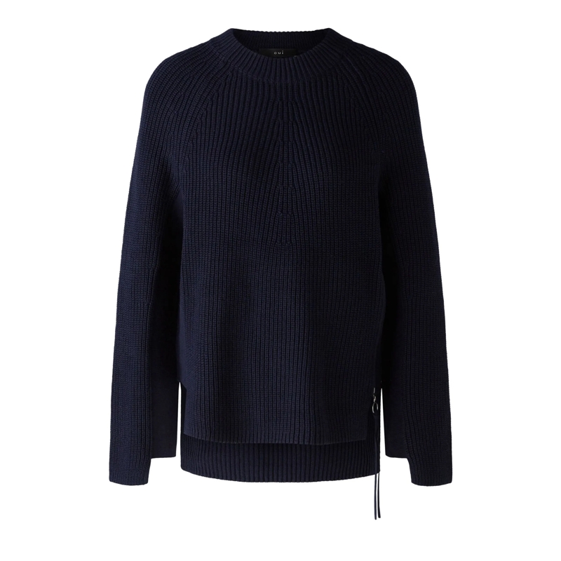 Oui Sweatshirt Pullover RUBI dunkel-blau