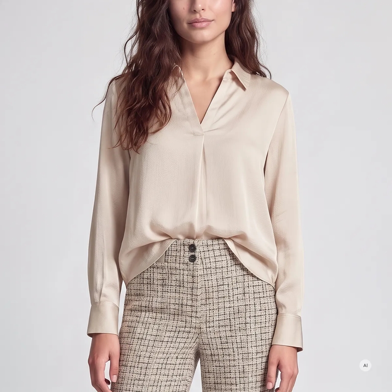 Marc Aurel Bluse Bluse- Rückenpasse mit Falten- Manschette mit K beige(Image 3)