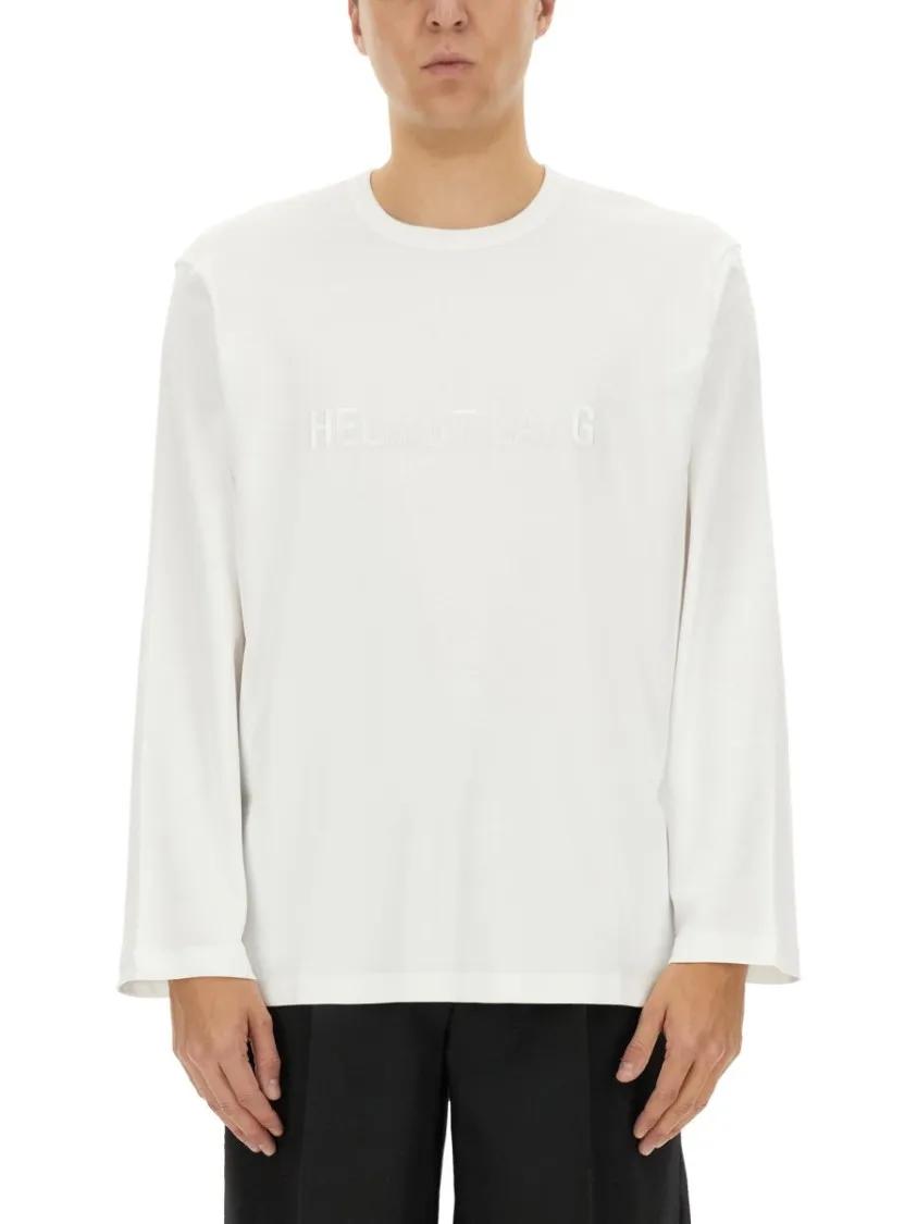 Thumbnail - Helmut Lang - Long-Sleeve T-Shirt With Logo - Größe S - weiß