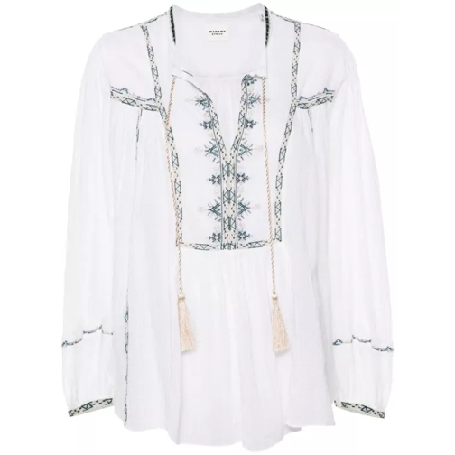 Etoile Isabel Marant White Organic Cotton Blouse White 