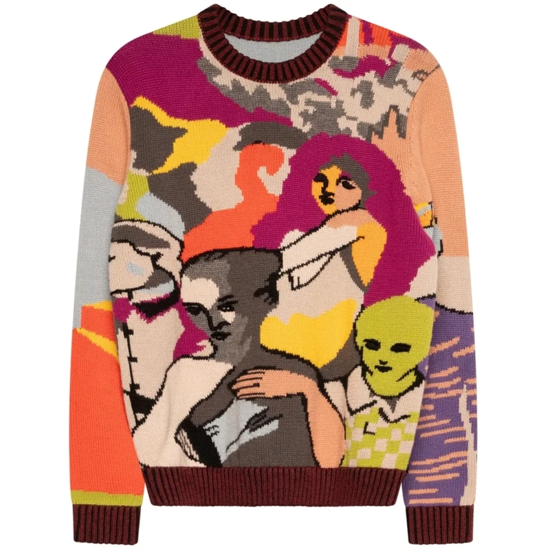 Kidsuper Pullover Two Step Hand Embroiderd Sweater Multi mehrfarbig