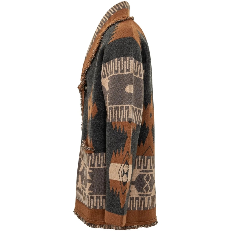 Alanui Pullover Cardigan Jacquard con Collo Sciallato mehrfarbig(Image 3)