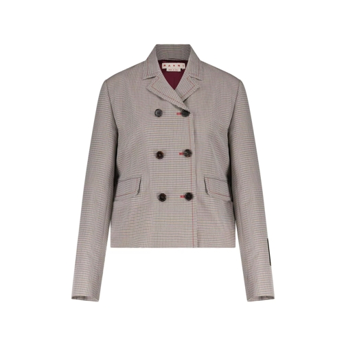 Marni  Zweireihiger Jackenblazer im karierten Design 4770 Rot