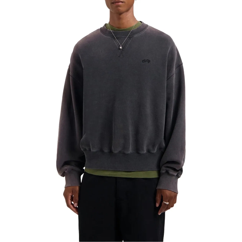 ØLÅF  Olaf Washed Signature Boxy Crewneck Sweaters Donke grau(Image 4)