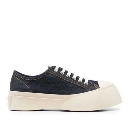 Marni Pablo Denim Lace-Up Sneakers Blue låg sneaker