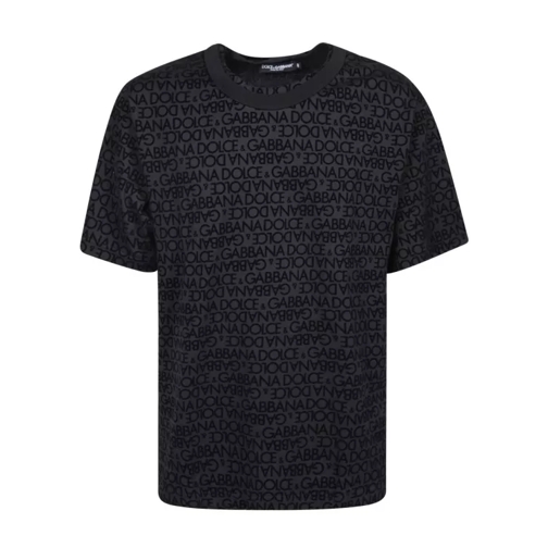 Dolce&Gabbana Black Allover Logo Print T-Shirt Black 