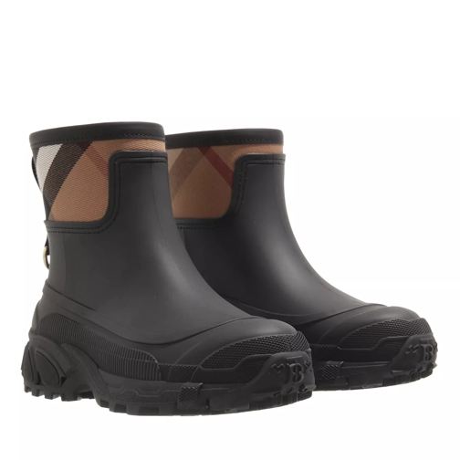 Burberry Ryan Check Panel Rain Boots Black Regenstiefel