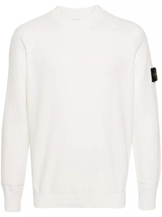 Stone Island - Compass Cotton Jumper - Größe XXXL - white