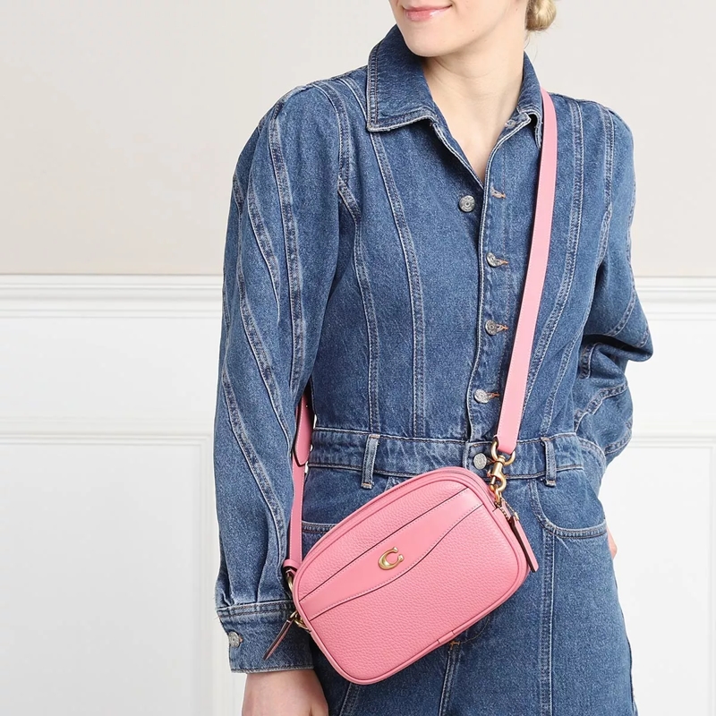 Coach Messenger Bag Soft Pebble Leather Camera Bag Bubblegum(Image 2)