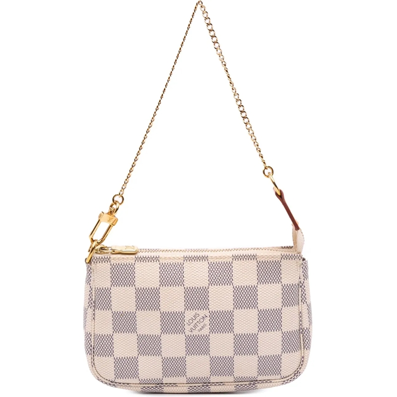 Louis Vuitton Fourre-tout Damier Azur Mini Pochette Accessoires weiß
