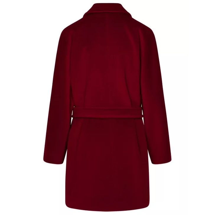 Max Mara Burgundy Wool Blend Coat Burgundy