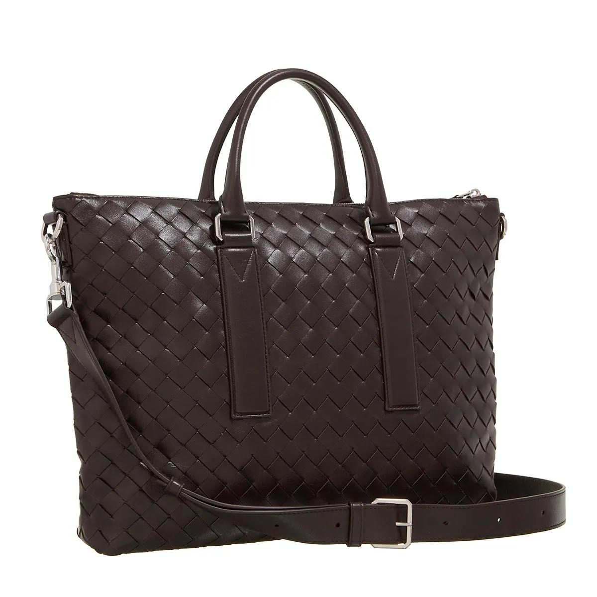 Bottega Veneta Laptoptassen Intrecciato Soft Briefcase in bruin