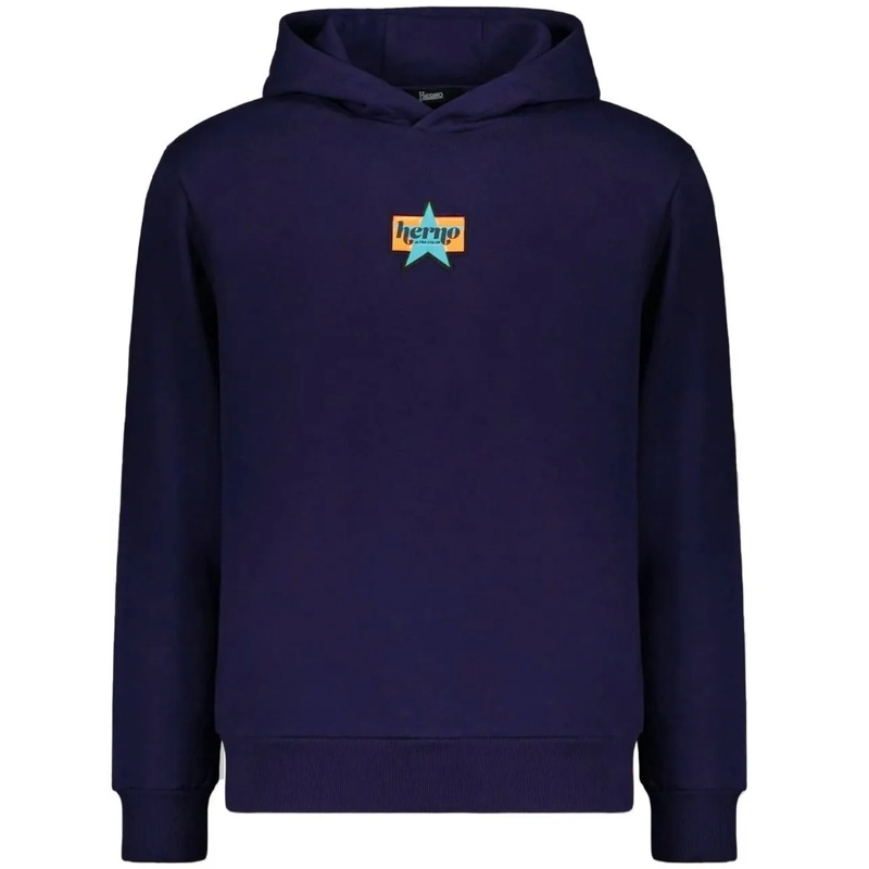 Herno Legeres Oberteil HERNO Logo Sweatshirt blau