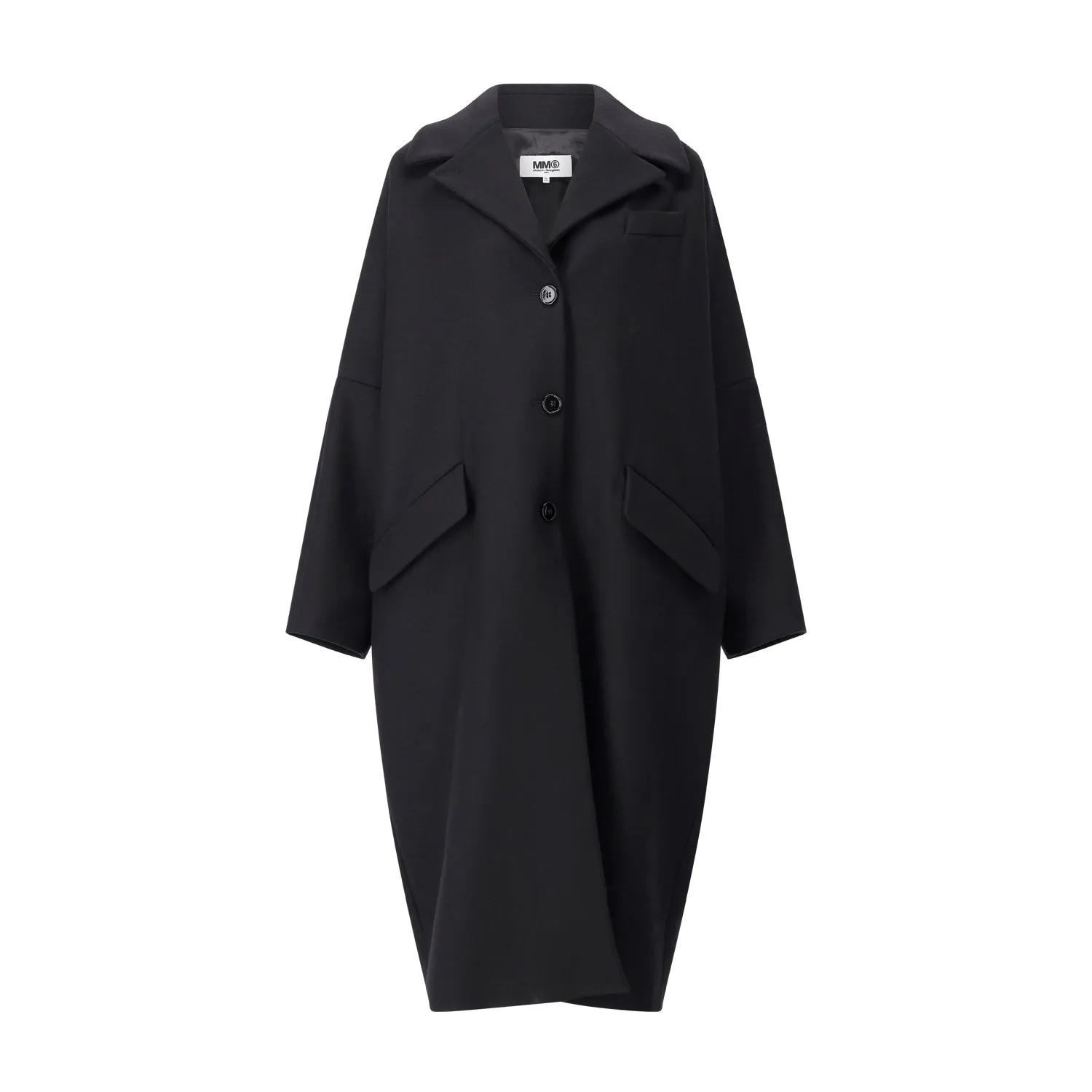 Maison Margiela - Oversized Mantel aus Woll-Mix - Größe 36 - schwarz