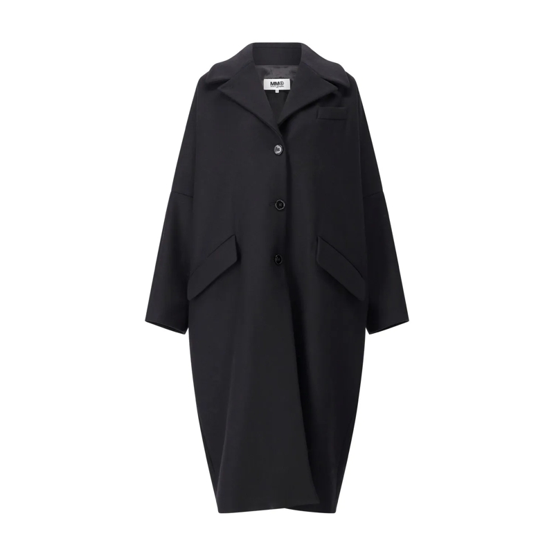 Maison Margiela  Oversized Mantel aus Woll-Mix Schwarz