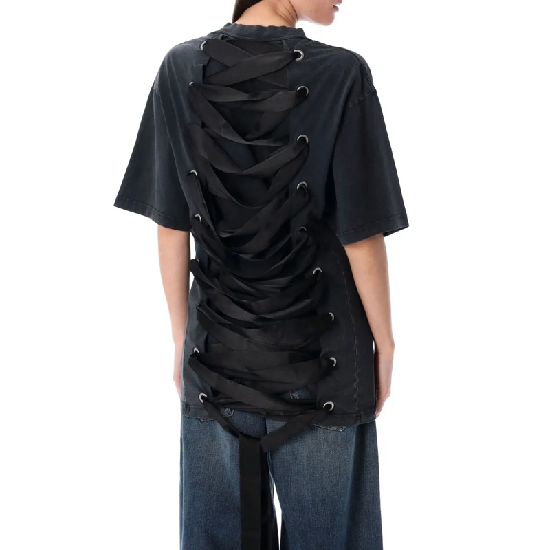 Balenciaga T-shirt Ribbon Details T-Shirt Black