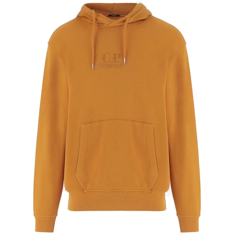 CP Company  Cotton Hoodie With Adjustable Drawstring Orange