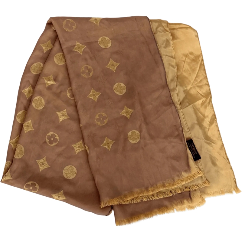 Louis Vuitton Wollschal Louis Vuitton silk scarf Shine Gold braun