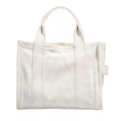 Marc Jacobs The Outline Monogram Mini Tote Bag Eggshell/Optic White Rymlig shoppingväska