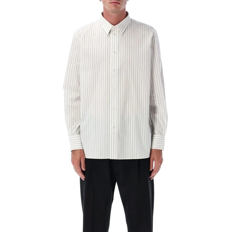 Saint Laurent Overhemd Saint Laurent Cassandre Poplin Stripe Shirt White