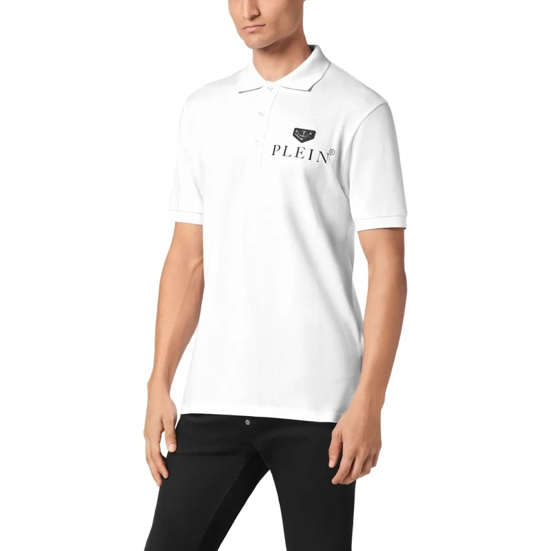 Philipp Plein Top Poloshirt Iconic Plein weiss