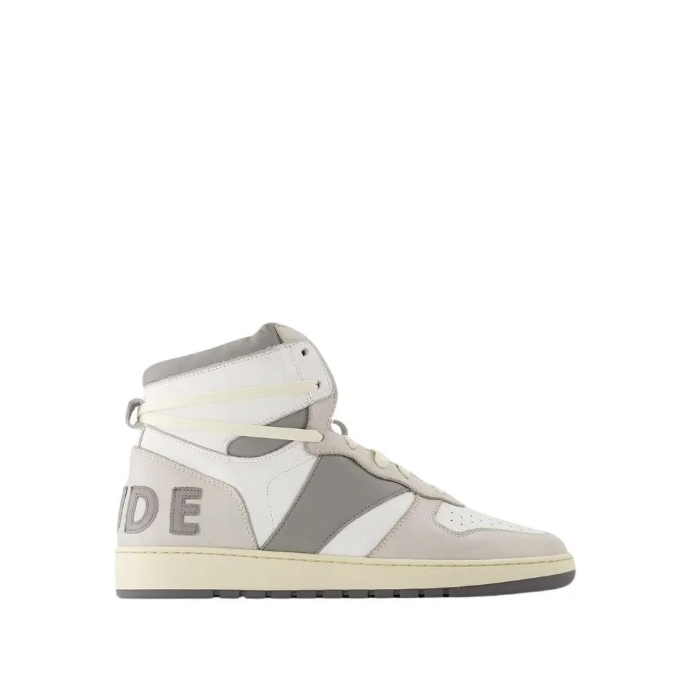 Rhude Low-Top Sneaker - Rhecess Hi Sneakers - Leather - White/Grey - Gr. 10 - in Weiß - für Damen