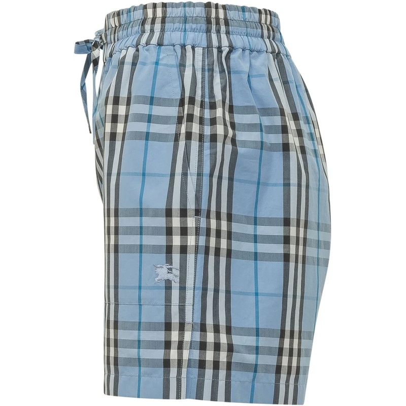 Burberry Shorts Shorts Evelyn a Quadri con Laccio hellblau(Image 3)