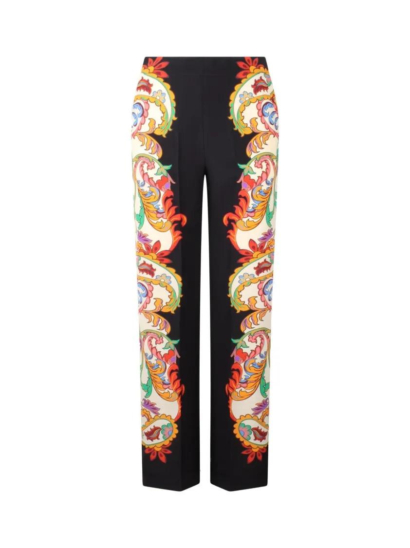 Thumbnail - Etro - Print Floral Trousers - Größe 42 - schwarz