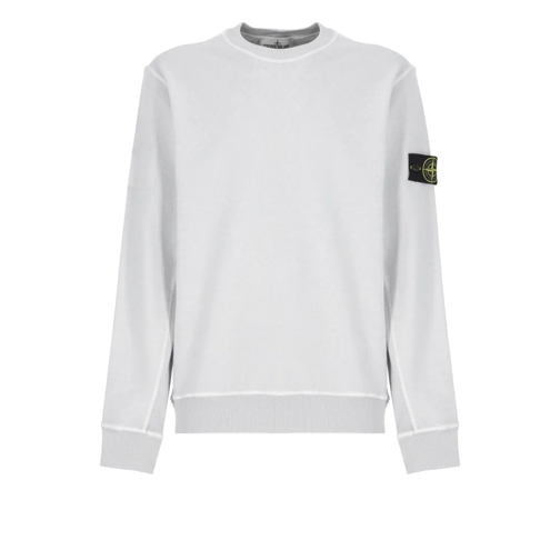 Stone Island Sweatshirts Grey Cotton Logoed Sweatshirt Grey