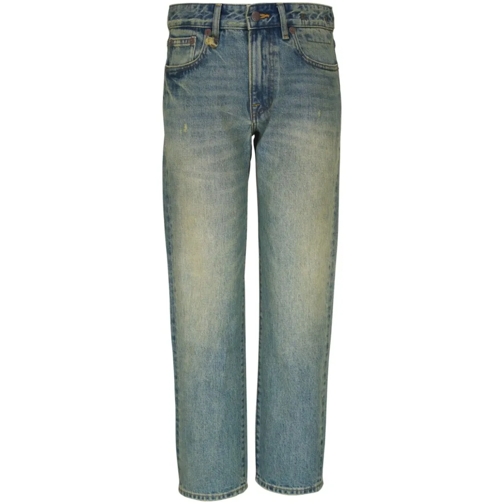 R13 Blue Logo-Applique Straight Denim Pants Blue Jeans