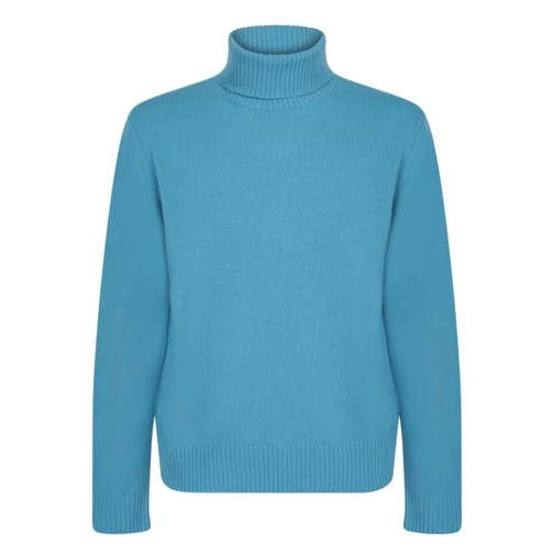 Herno Blue High Neck Pullover Blue Pull