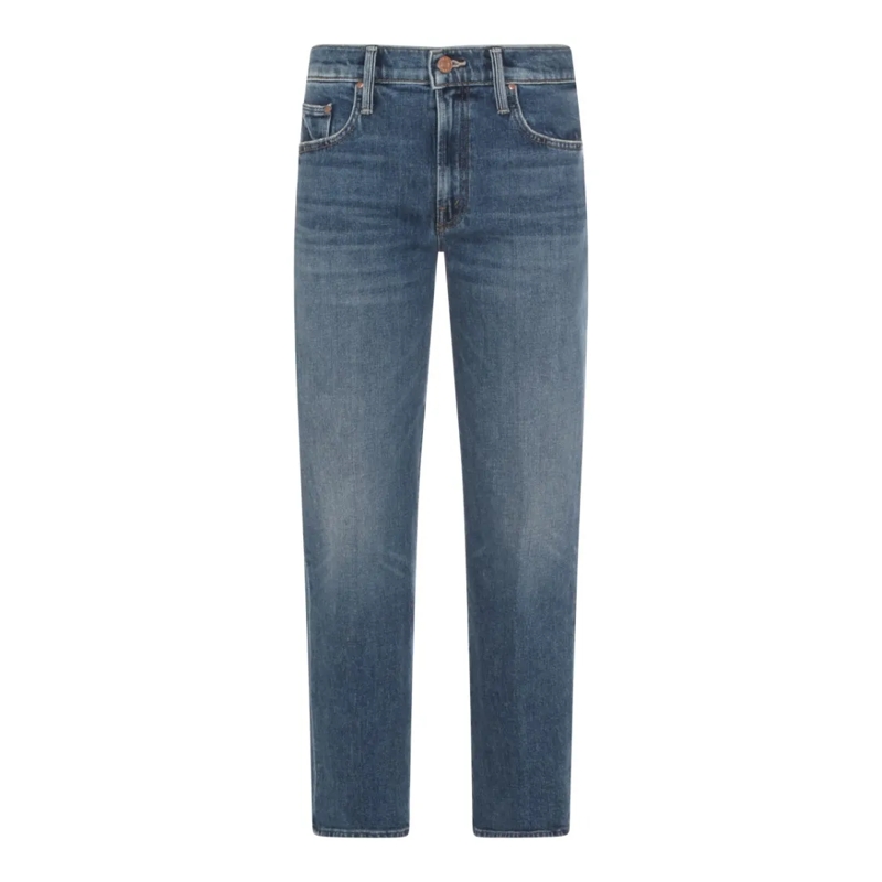Mother Jeans High-Waisted Straight-Leg Jeans Grey