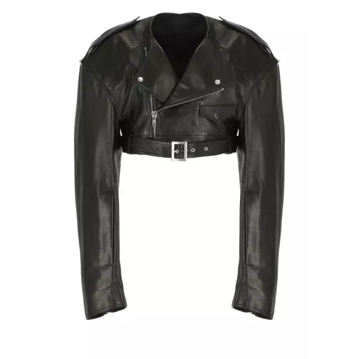 Rick Owens Biker Leather Jacket Black 
